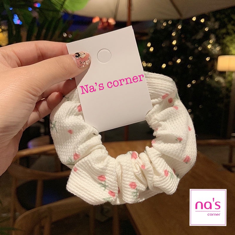 Thun cột tóc vải chun buộc hoa nhí