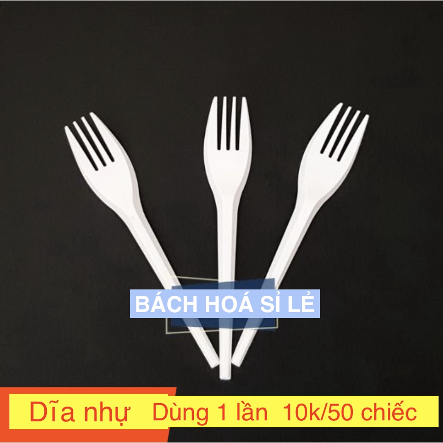 Combo 50 chiếc, 100 chiếc dĩa nhựa trắng dùng 1 lần giá rẻ, an toàn sử dụng