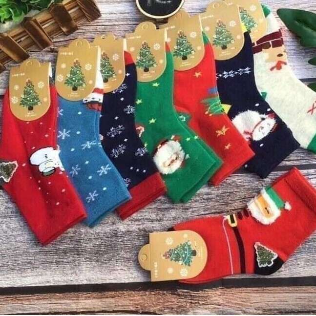 Tất noel giáng sinh set 10 đôi cho bé trai và gái chất đanh lỳ món quà ý nghĩa xinh xắn cho trẻ