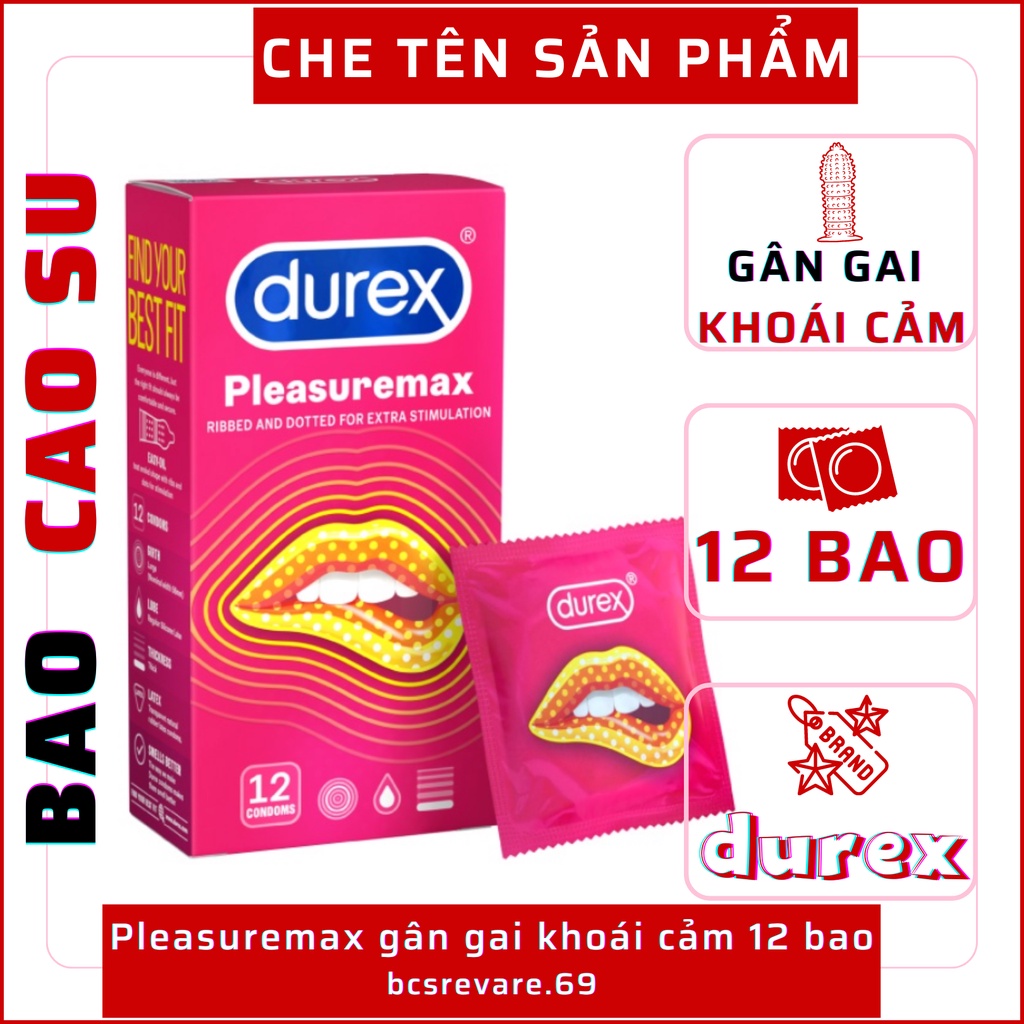 Bao Cao Su Durex Pleasuremax GÂN GAI TĂNG KHOÁI CẢM hộp 12 bao