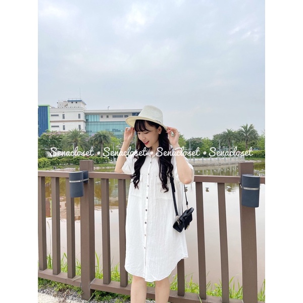 Đầm Váy basic viền chỉ nổi cực xinh D013 (Ảnh thật)