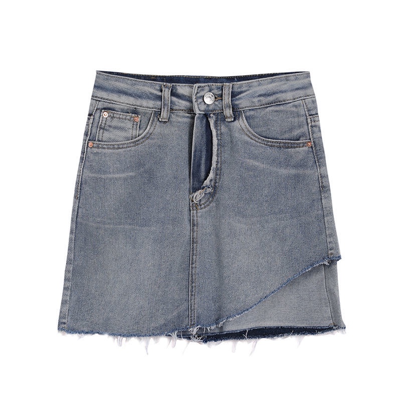 Jiashucheng Chân Váy Denim Lưng Cao Dáng Ôm Phong Cách Cổ Điển Thời Trang Mùa Hè Cho Nữ