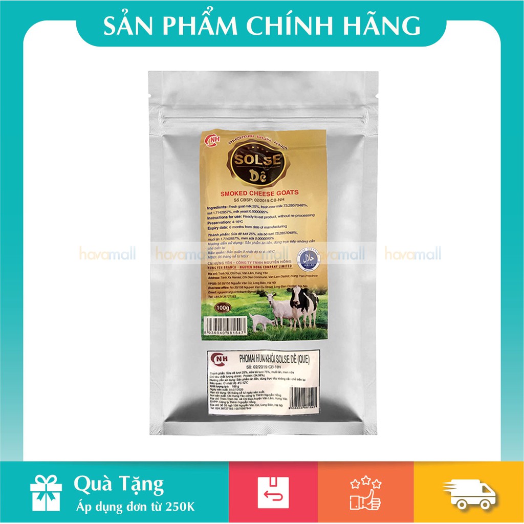 [HÀNG CHÍNH HÃNG] Phô Mai Hun Khói Solse Dê Que 100gr