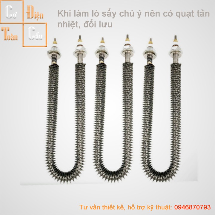 Điện trở U sấy các loại - điện trở sấy gió - còng sấy - thanh nhiệt sấy - thanh gia nhiệt, có cánh tản nhiệt 220V/380V