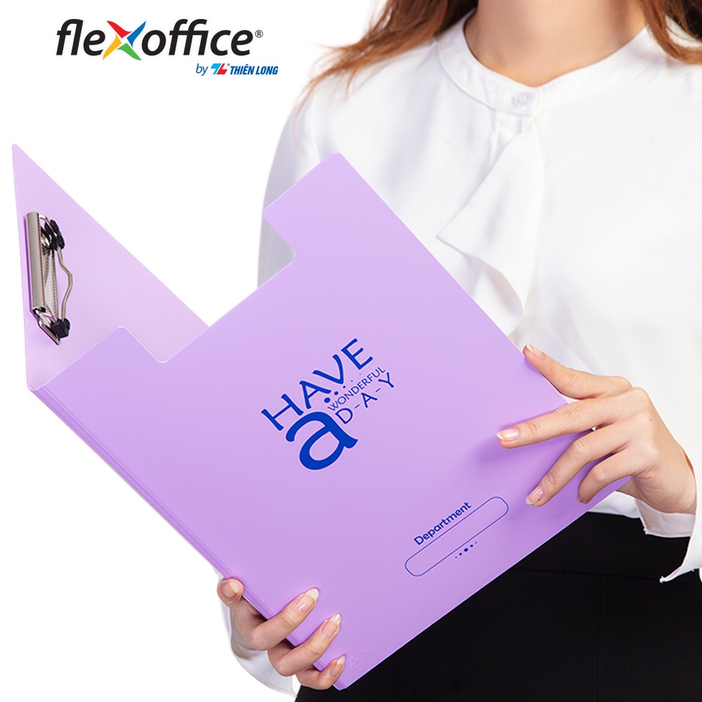 Bìa trình ký kép màu Pastel nhựa PP Thiên Long Flexoffice FO-CB03- Kẹp được 100 tờ A4- Lưu trữ toàn diện