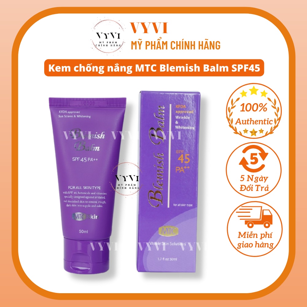 Kem chống nắng MTC Blemish Balm SPF45- MTC 50ml