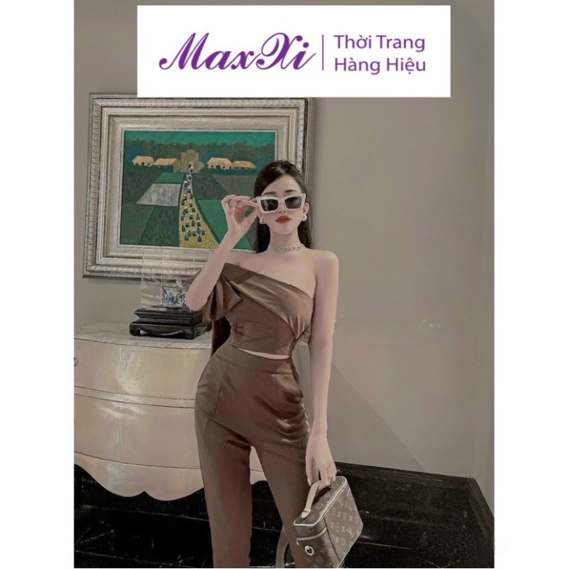 Sét Áo Trễ Vai Mix Cùng Quần Ống Côn Cho Nữ