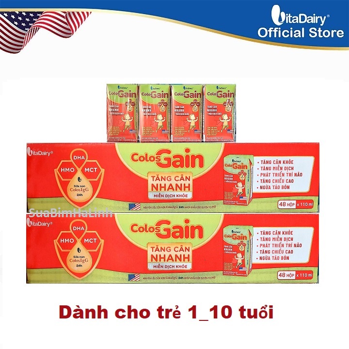 [Thùng 48 hộp] Sữa Colosgain Colos Gain Pha Sẵn 110ml