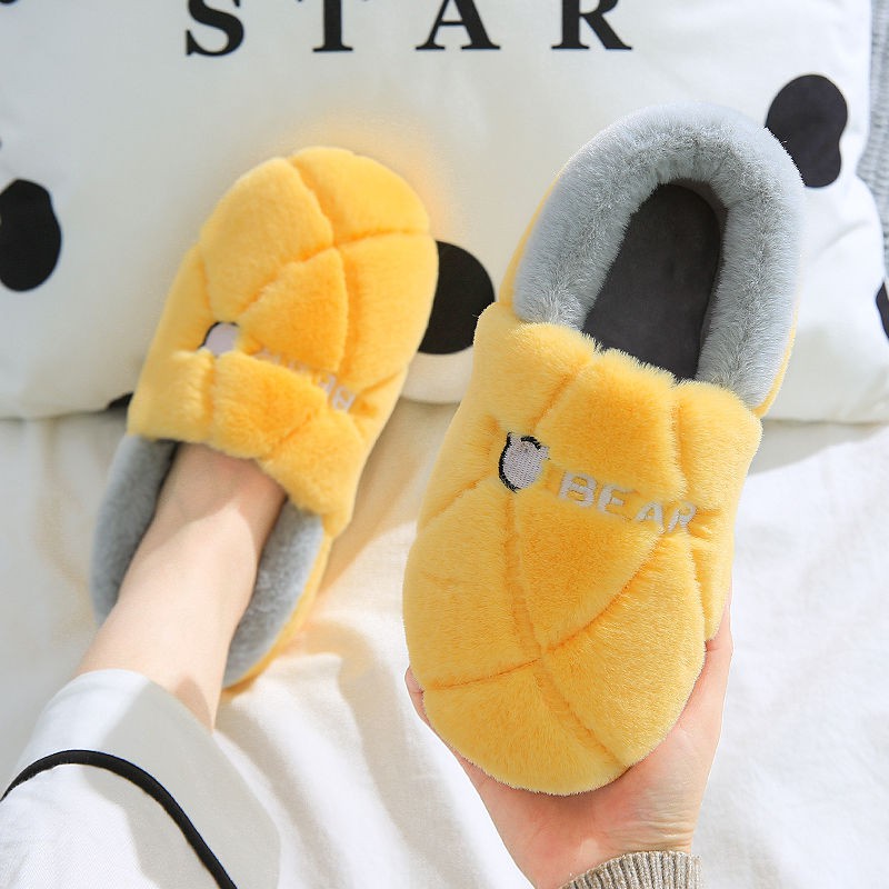 Đôi Dép Bông Đi Trong Nhà Đế Dày Giữ Ấm Mùa Đông Sành Điệu Cho Nữ