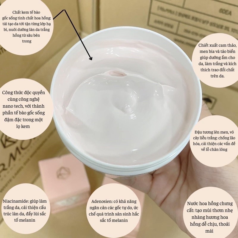 Kem dưỡng trắng da body tế bào gốc RMON White Label Dia Whitening Cream 200ml Hàn Quốc