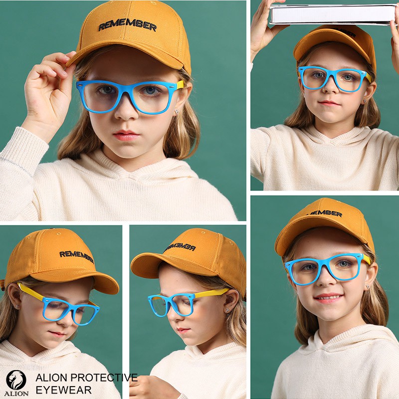 Kính mắt LUSEEN AG3202 chống tia bức xạ và ánh sáng xanh bảo vệ mắt dành cho trẻ em có hộp đựng