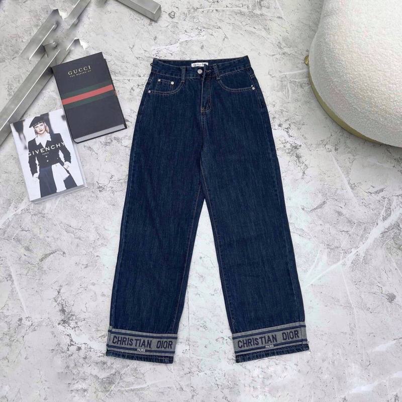 Quần Jean nữ dáng suông chất bò dày dặn hàng quảng châu