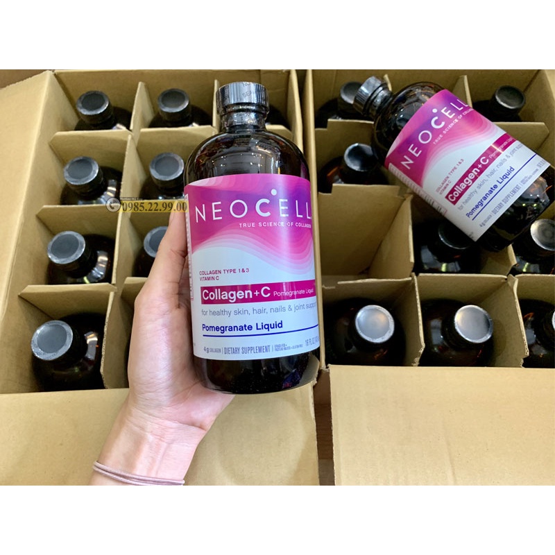 Nước Uống Collagen Lựu Neocell Collagen + C Pomegranate Liquid 473 ml Mỹ - Mẫu mới