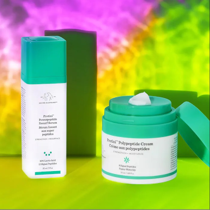 Mini 5ml - Tinh Chất + Kem Dưỡng chống lão hoá Drunk Elephant Protini Powerpeptide Resurf Serum &amp; Kem Drunk Protini