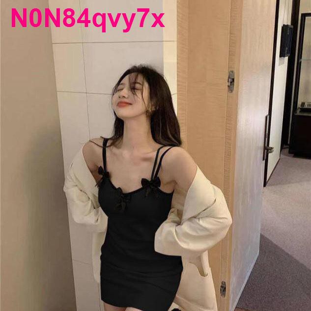 Bowknot sling dress của phụ nữ bó sát túi mỏng hông váy 2021 mùa hè phong cách mới bên trong