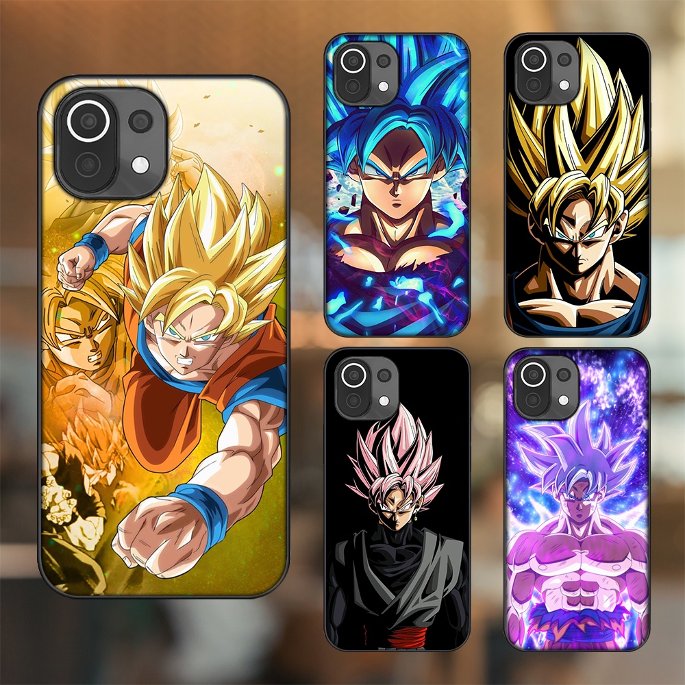 Ốp lưng Xiaomi Mi 11 Lite viền đen in hình Goku Dragon Ball