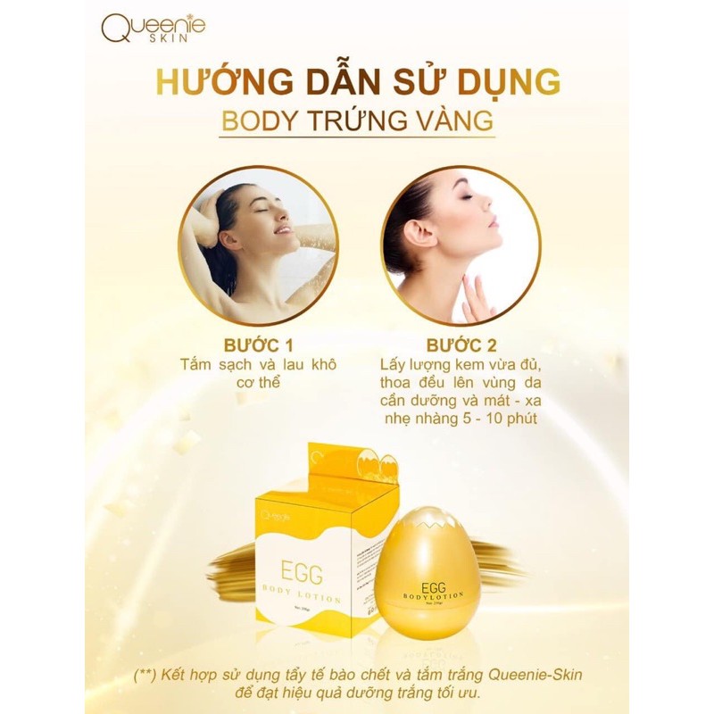 Kem dưỡng body trứng vàng Queenie Skin ( Tặng huyết thanh kích trắng)