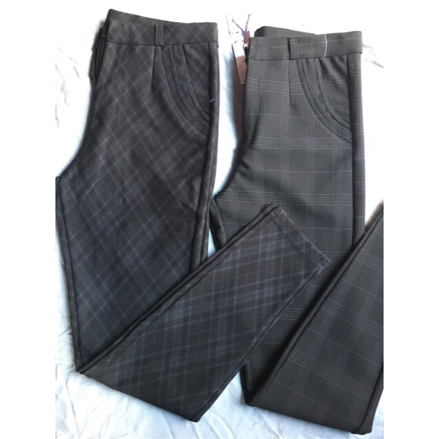 Quần cotton sọc dây kéo