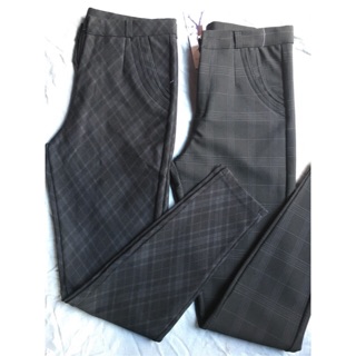 Quần cotton sọc dây kéo