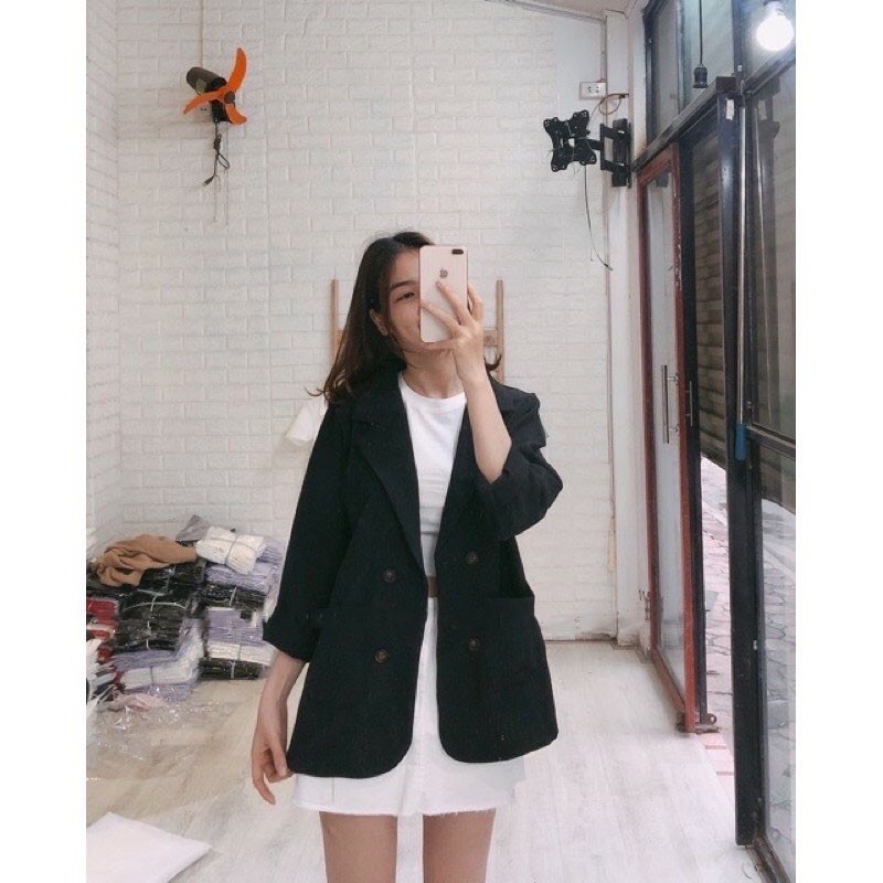 ÁO KHOÁC BLAZER HÀN QUỐC 1 LỚP KIỂU DÁNG ULZZANG (Ảnh thật/Video)