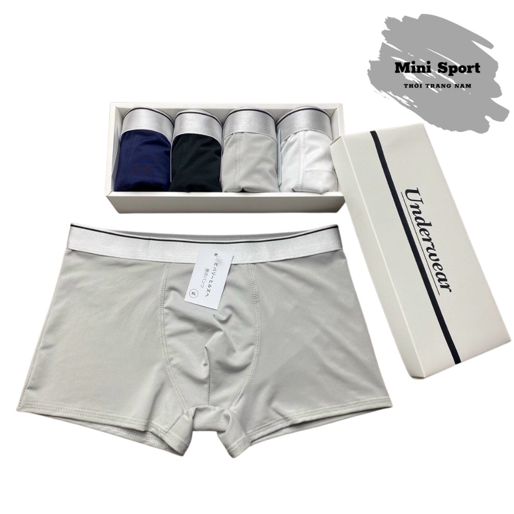 Quần sịp đùi nam boxer thun lạnh cao cấp, co giãn 4 chiều  hộp 4 cái cao cấp