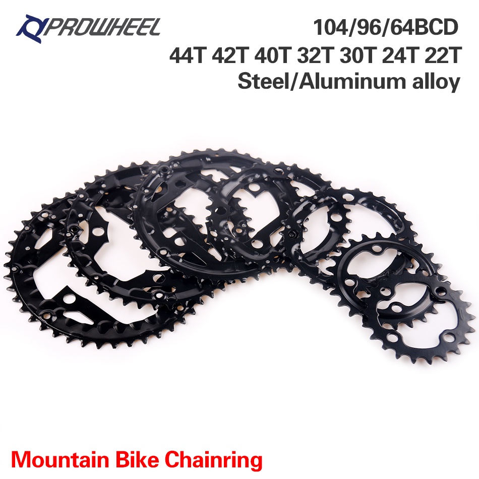 PROWHEEL Mountain Bike Round Chainring 64/96/104BCD 22T 24T 30T 32T 40T 42T 44T crankset steel aluminum alloy Tooth plate Parts