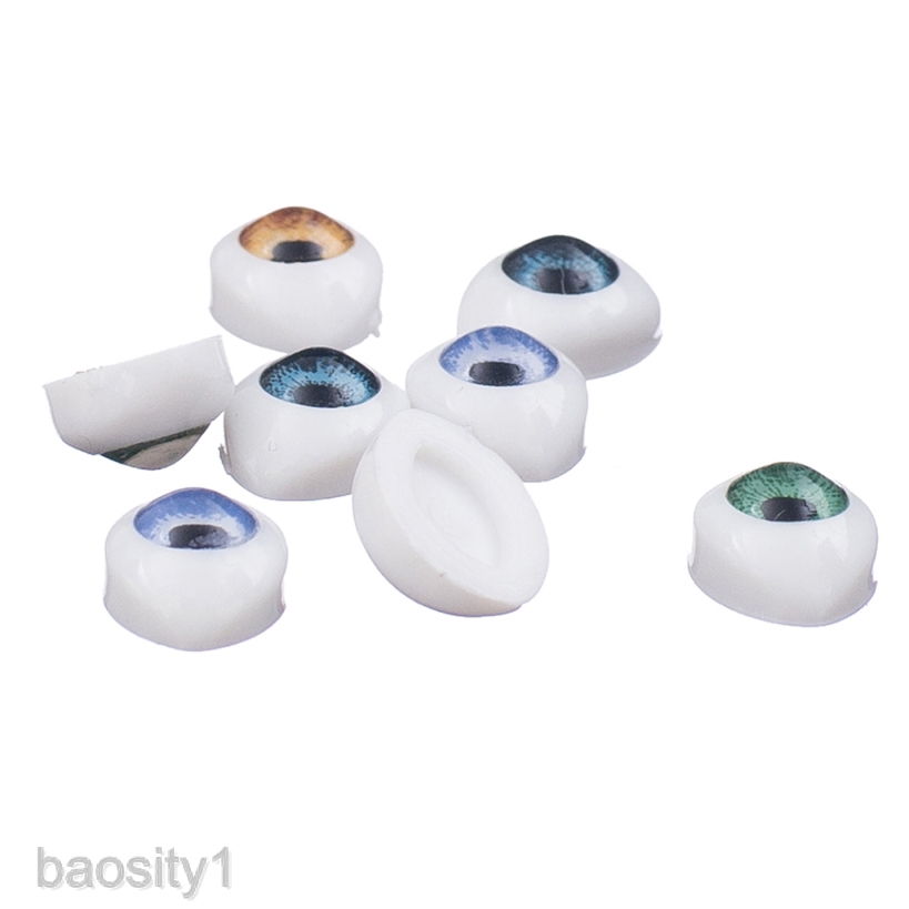 1 [Baosity] 16 Miếng Mắt Nhựa Hình Bầu Dục Làm Đồ Chơi Búp Bê 5mm 6mm
