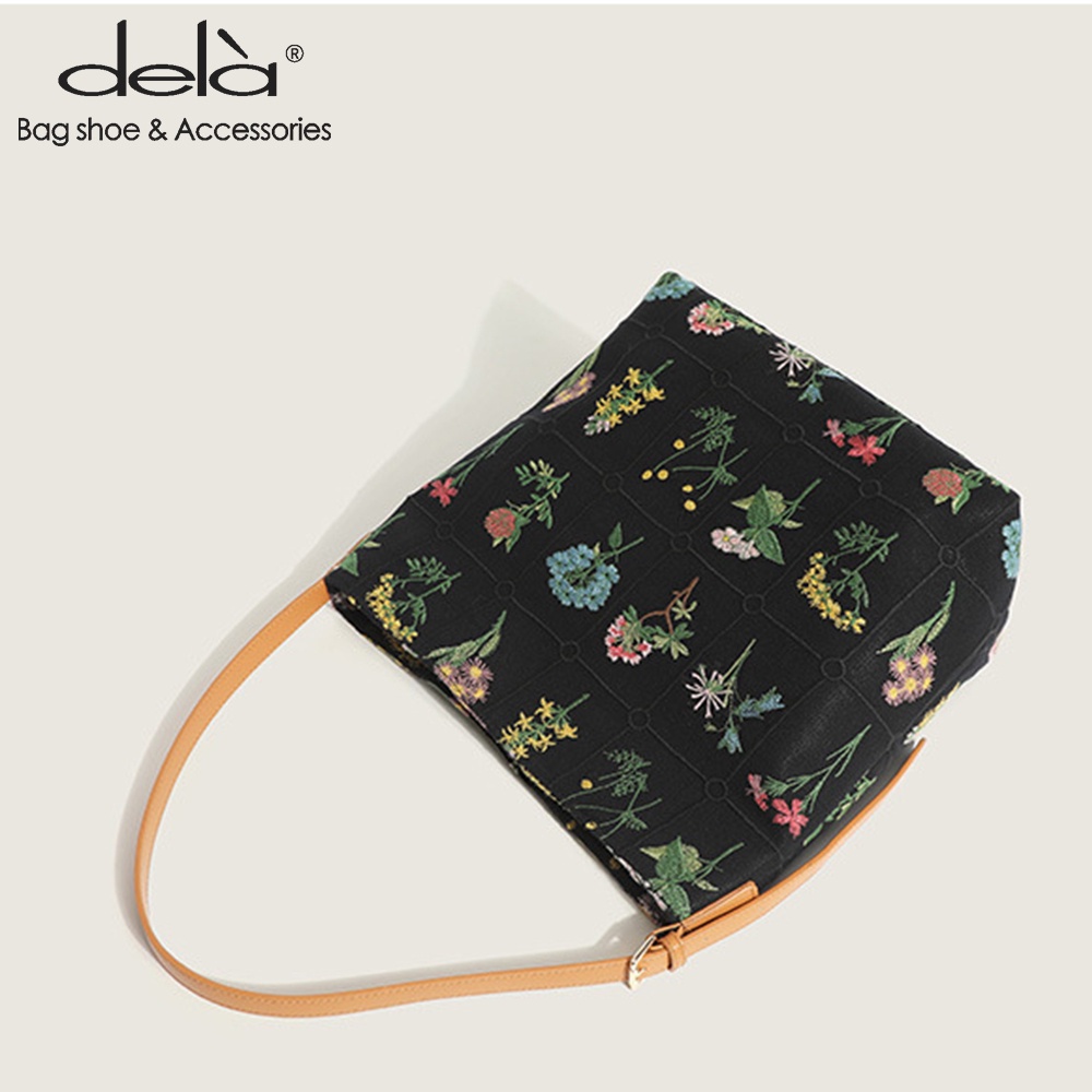 Dela Túi Xách canvas Cỡ Lớn Thêu Họa Tiết Thời Trang Cho Nữ
