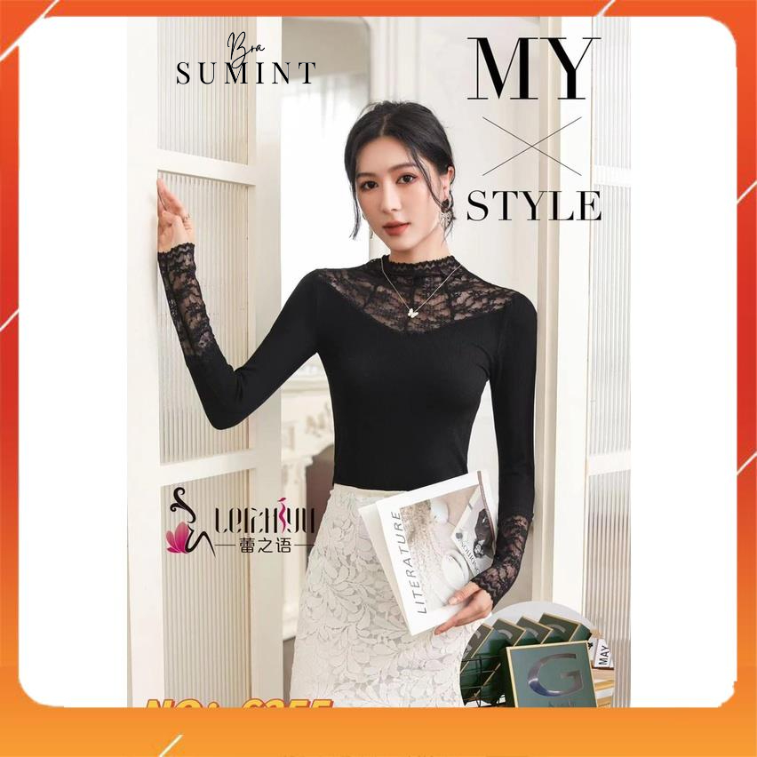Áo giữ nhiệt thun tăm mix ren cao cấp cổ 3cm siêu ấm cực tôn dáng mix được nhiều kiểu trang phục 6255