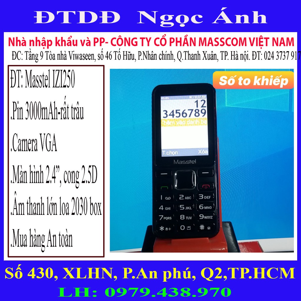 Điện Thoại Masstel IZI250-Pin4C-Pin5C