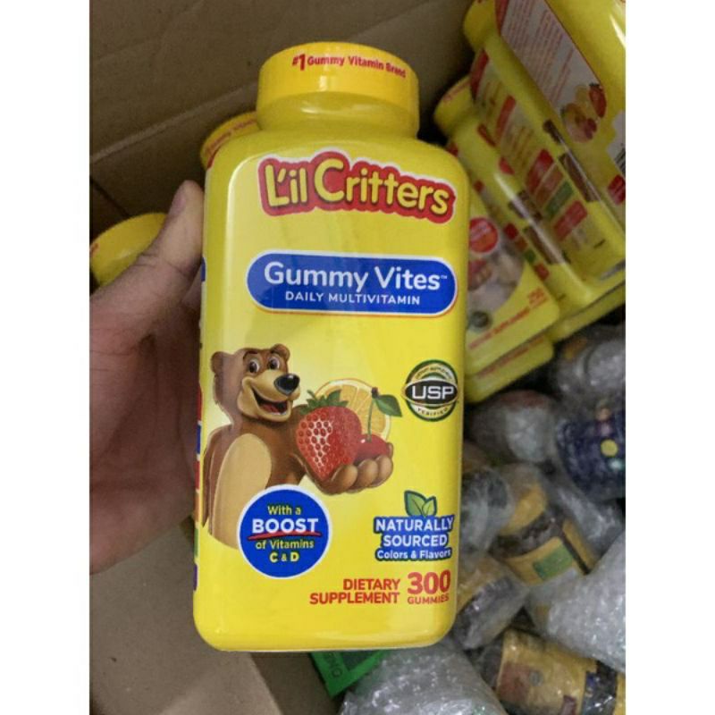 [5/2023] Kẹo gấu dẻo vitamin tăng sức đề kháng cho trẻ L'il Critters của Mỹ