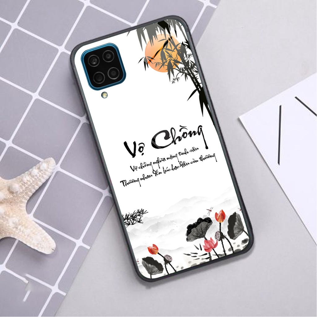 Ốp lưng KÍNH Samsung Galaxy A12/ M12 / A22 4G / M22 / M32 in hình 3D TÀI LỘC-TÂM AN -MÃ ĐÁO