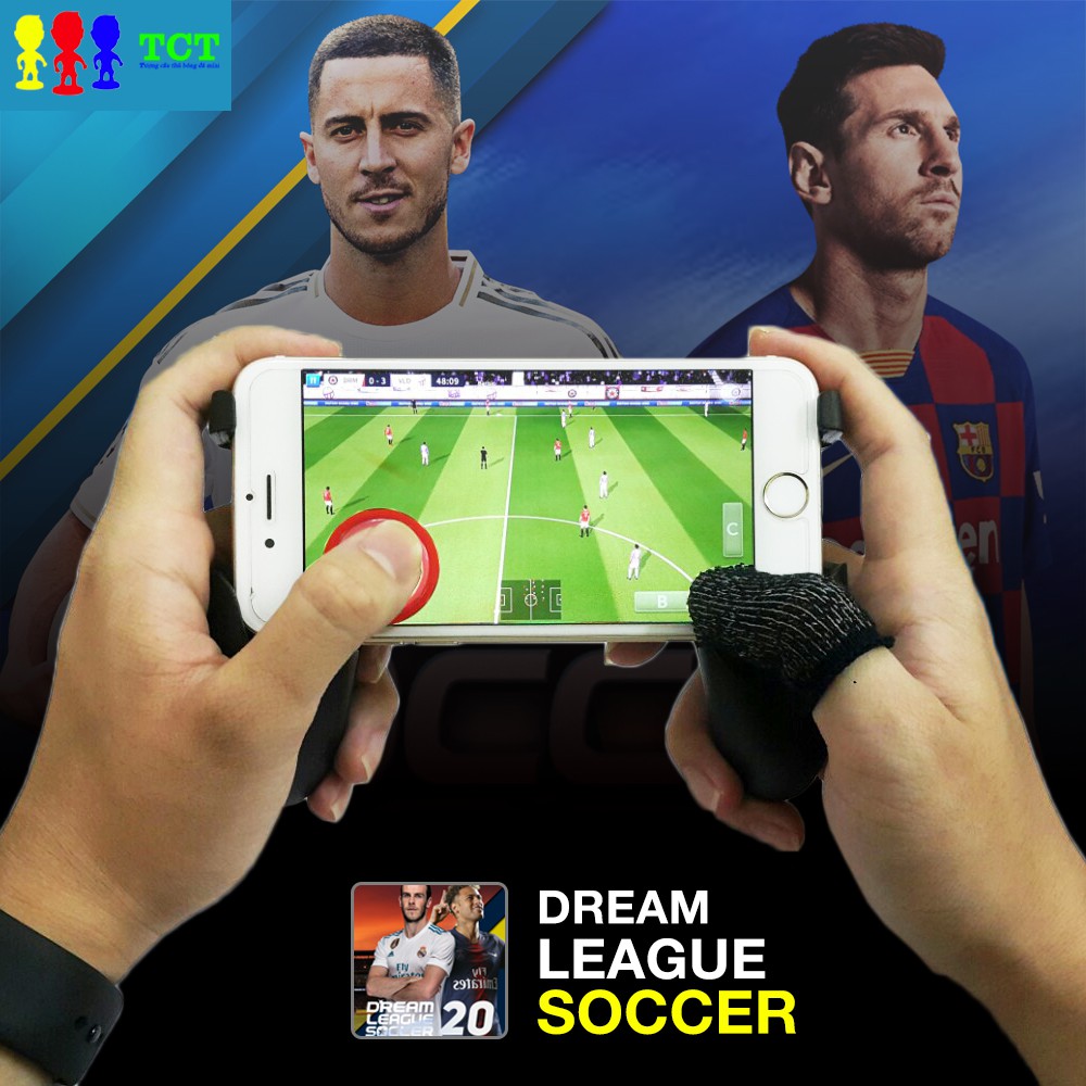 Combo bộ tay cầm + 1 nút di chuyển + 1 đầu ngón tay chơi game Dream Soccer, PES mobile, Fifa Moblie