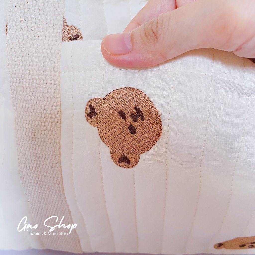 Túi bỉm sữa hoạ tiết style Hàn Quốc cỡ lớn hãng Bunny