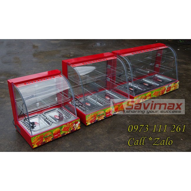 Tủ trưng bày giữ nóng bánh mì 2 tầng 3 ngay siêu tiện dụng