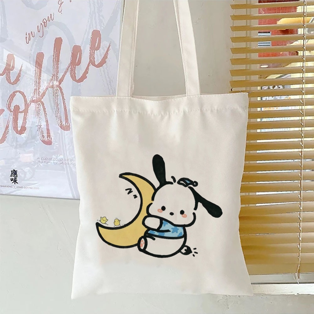 Cinnamoroll Họa Tiết In Hình Hoạt Hình Nữ Túi Tote Túi Đeo Vai Túi Vải Dễ Thương Túi Mua Sắm