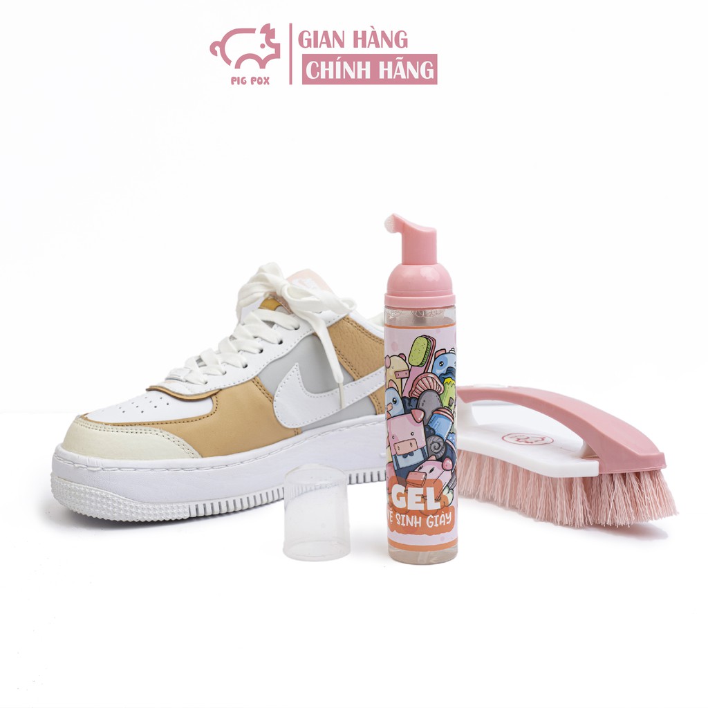 Bàn chải đánh giày PIGPOX lắp ráp đa năng màu hồng