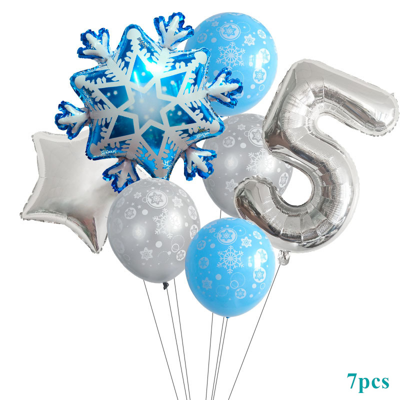 7 Bong bóng 32 inch họa tiết hoa tuyết trang trí tiệc