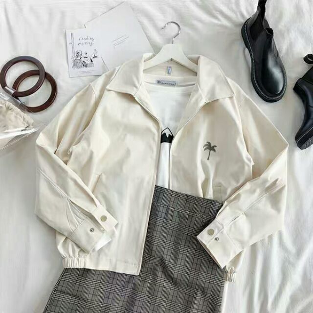 [ oder ] áo khoác kaki ulzzang thêu cây dừa ❤ kèm 3 ảnh thật | BigBuy360 - bigbuy360.vn