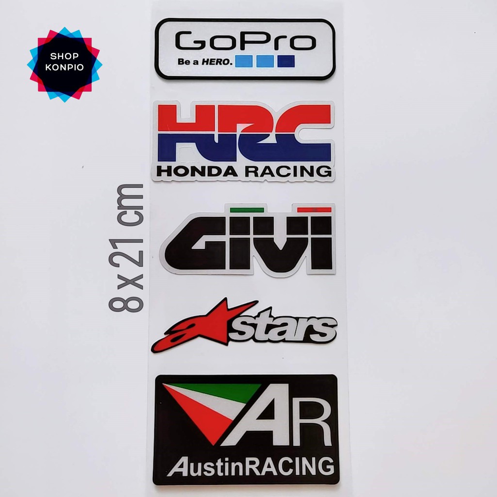 Bộ Tem Sticker Phản Quang AR Givi Cao Cấp Dán Xe Máy, Ô Tô, Mũ Bảo Hiểm, Chống Thấm Nước, Chống Bay Màu