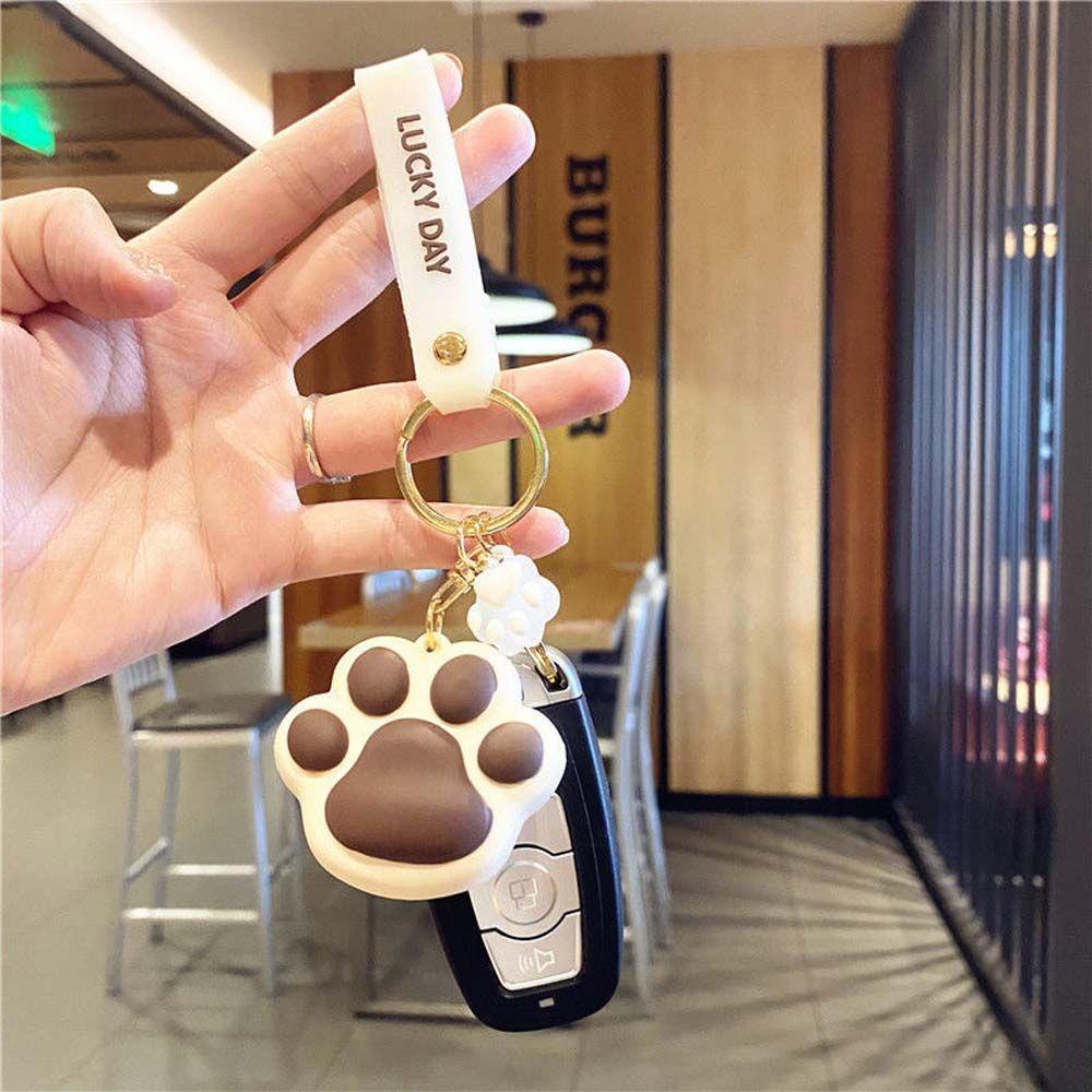 DARNELL Móc Khóa Kim Loại Hình Chân Mèo Dễ Thương