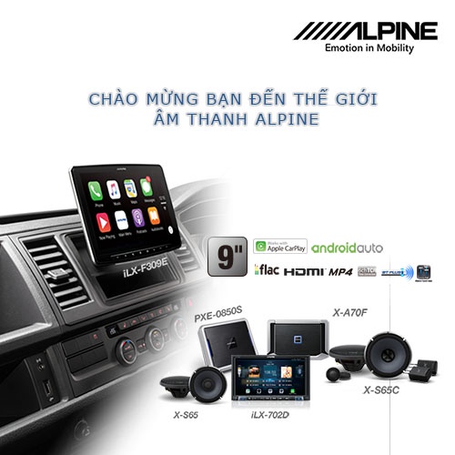 Màn hình xe hơi chính hãng Alpine iLX-F309E (Halo9) đa phương tiện 9 inch Carplay/Android Auto