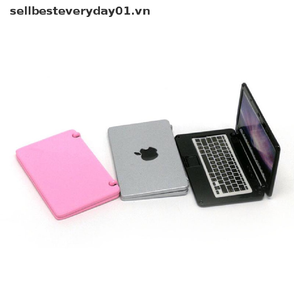 Mô hình laptop mini tỉ lệ 1:12 dành cho trang trí nhà búp bê