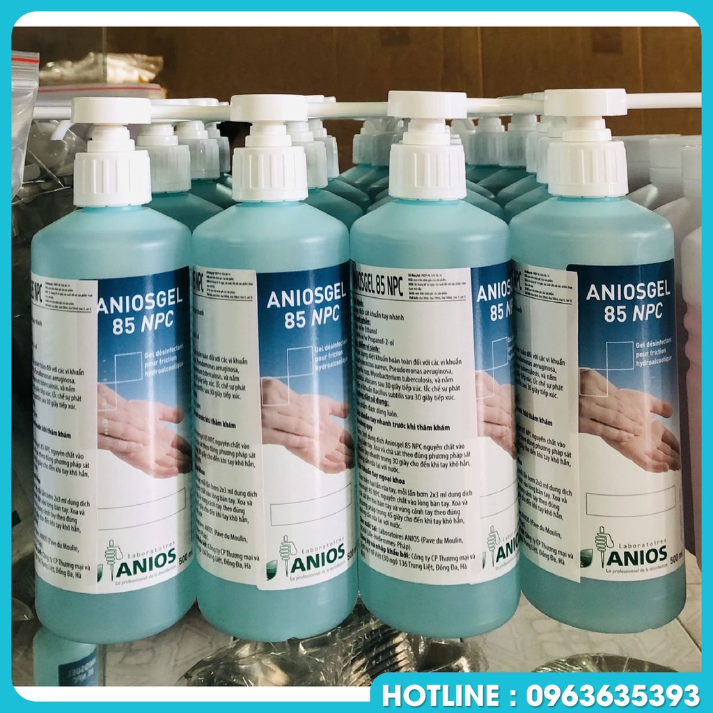 Gel sát khuẩn tay nhanh Aniosgel chai 500ml chính hãng xuất xứ Pháp