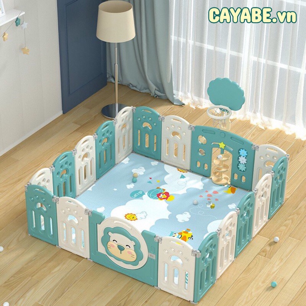 Quây bóng nhựa cho bé sư tử gấp gọn CAYABE size 1m8 x 2m màu xanh lá