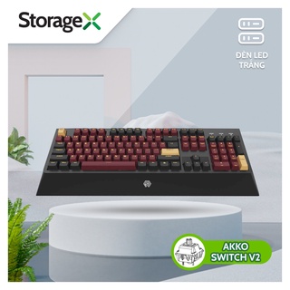 Bàn phím cơ gaming giá rẻ 3104 mojike gk1 black red, có led trắng - switch akko v2