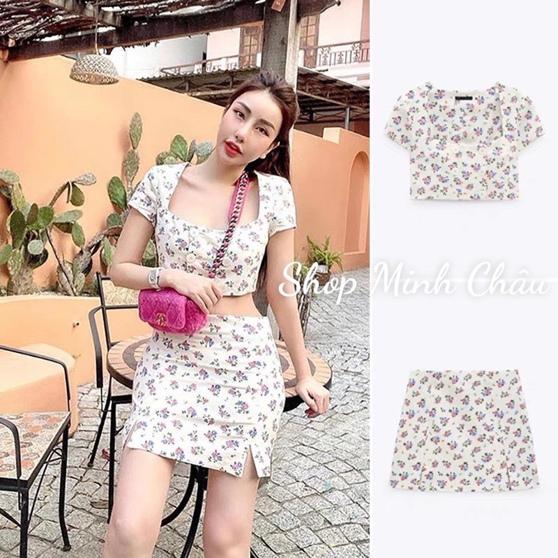 Set áo váy hoa nhí Zarraaa tuồn sịn