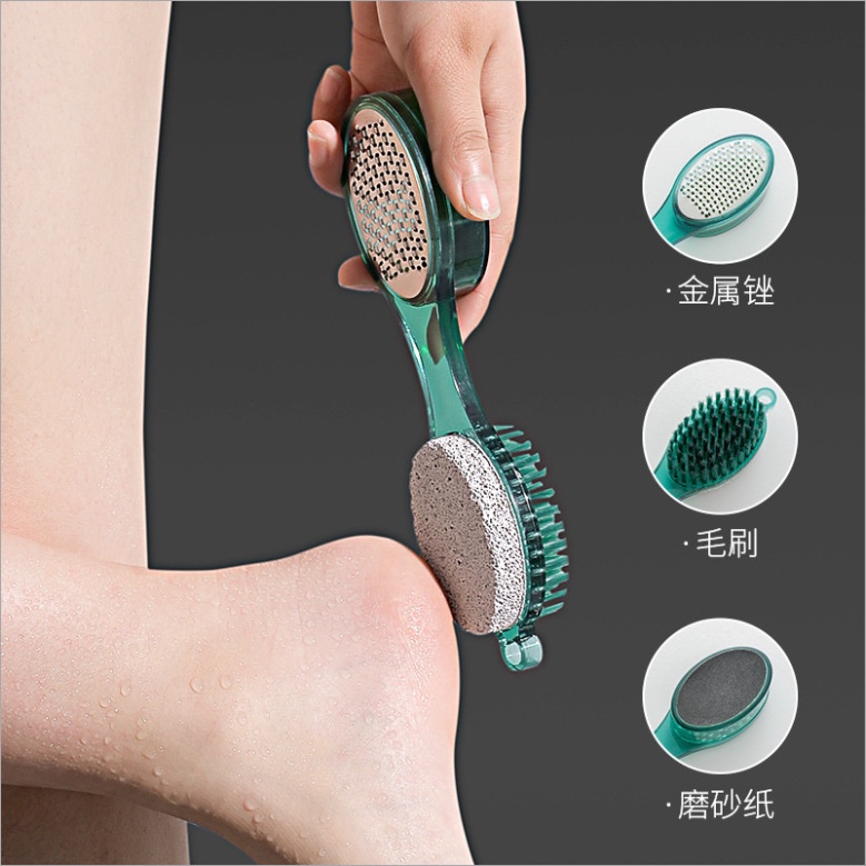 Bàn Chải Chà Gót Chân Dụng Cụ Tẩy Da Làm Sạch Tế Bào Chết Có Đầu Massage