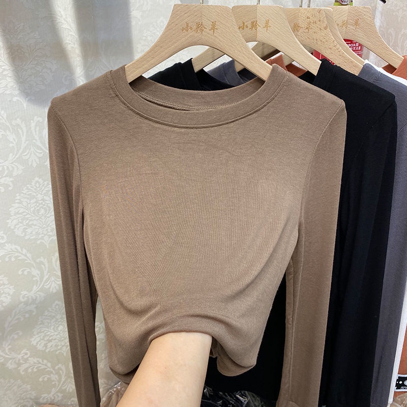 Áo Thun Nữ Dài Tay Cổ Tròn Phong Cách Hàn Quốc Mới