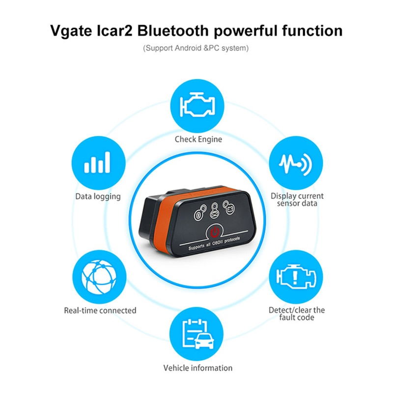 Bộ Chẩn Đoán Lỗi Ô Tô Vgate icar2 Bluetooth / Wifi OBD2 ELM327 OBD 2 Mini ELM 327 icar 2 Cho android / PC / IOS OBDII